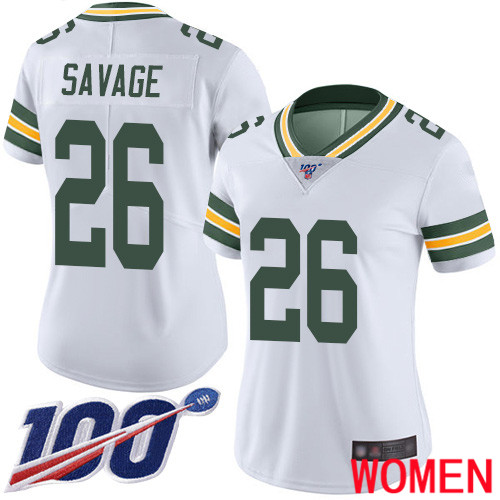 Green Bay Packers Limited White Women 26 Savage Darnell Road Jersey Nike NFL 100th Season Vapor Untouchable